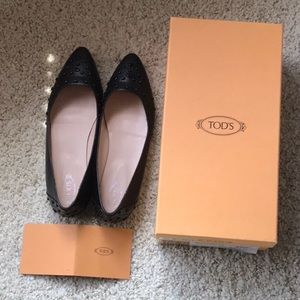 Tods black flats